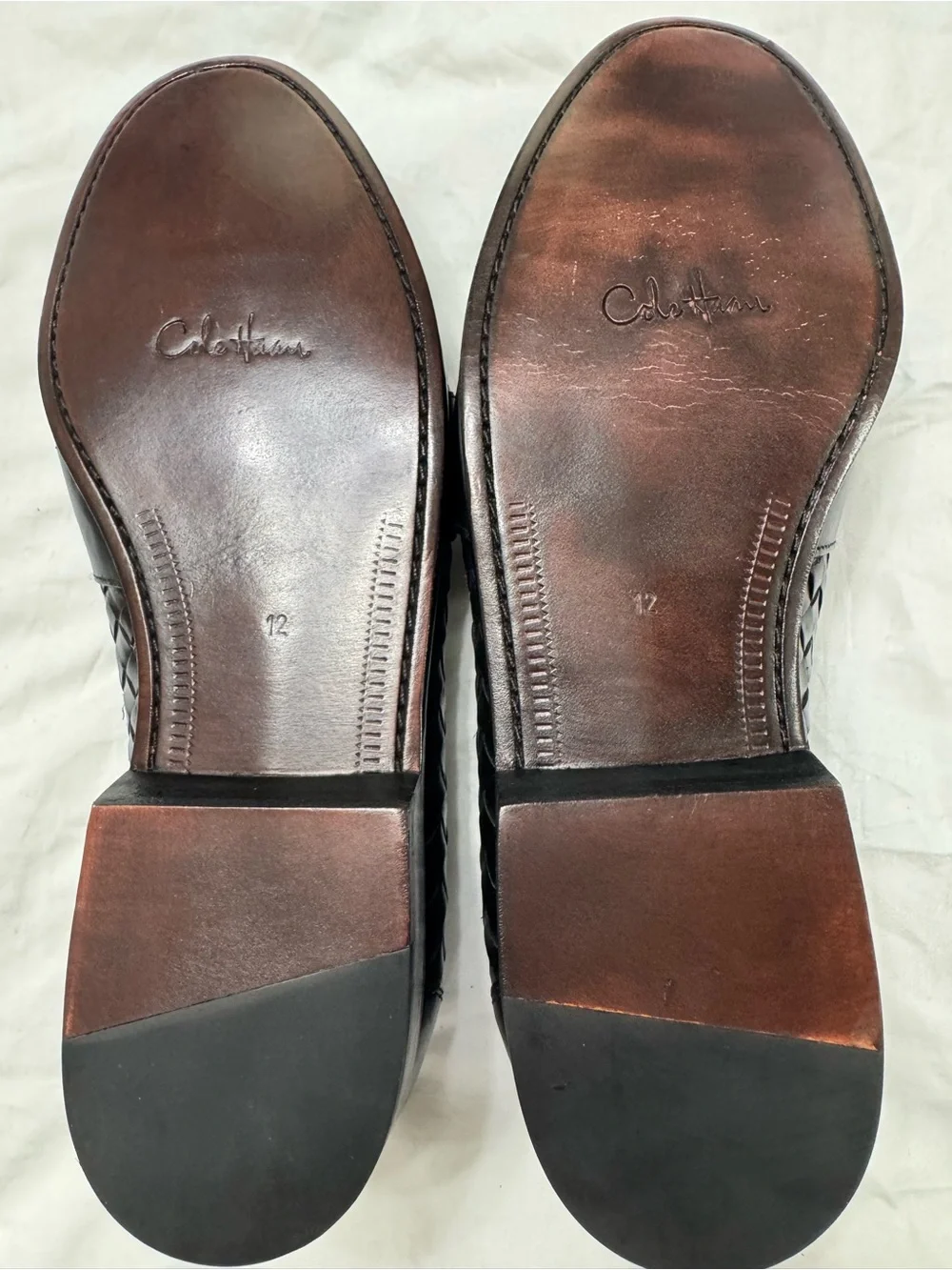 Cole Haan Black Woven Leather Tassel Loafers Never Worn.